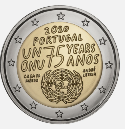 Portugalia - Portugalia 2 euro 2020 Natiunile Unite, UNC
