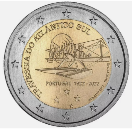 Portugalia - Portugalia 2 euro 2022, Traversarea Atlanticului de Sud cu avionul, UNC