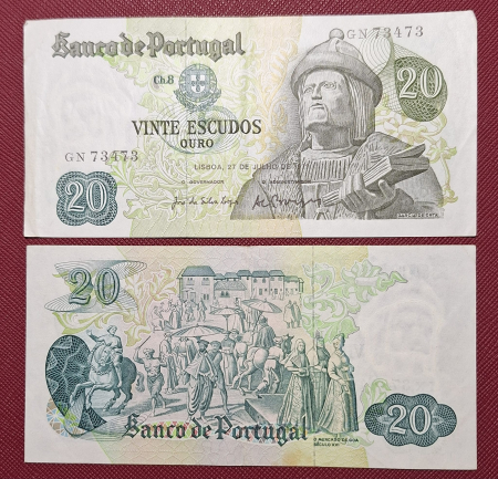 Portugalia - Portugalia 20 Escudos 1971, aproape necirculata
