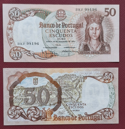 Monede Euro, Eurocenti - Portugalia 50 Escudos 1964, aproape necirculata