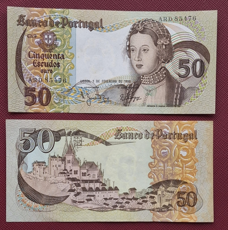 Monede Euro, Eurocenti - Portugalia 50 Escudos 1968-1980, aproape necirculata