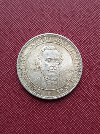 Monede Romania - R.P.R. Medalie argint Nicolae Balcescu, anul 1948 "Centenarul Anului Revoluționar 1848"