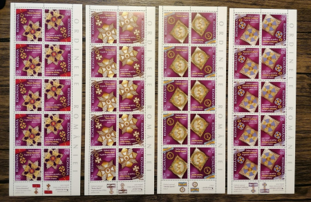 Timbre - RO 2006 ,LP 1745b ,"Ordinele Romaniei" , minicoala de 10 marci/tete-beche , MNH