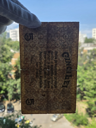 Romania 5 Lei 1917 B.G.R, Ocupatia Germana, circulata [2]