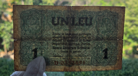 Romania 1 Leu 1917 Banca Generala Romana, Ocupatia Germana, circulata [2]