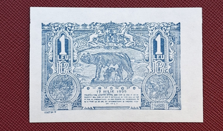 Romania, 1 leu 1920, Lupoaica, necirculata [1]