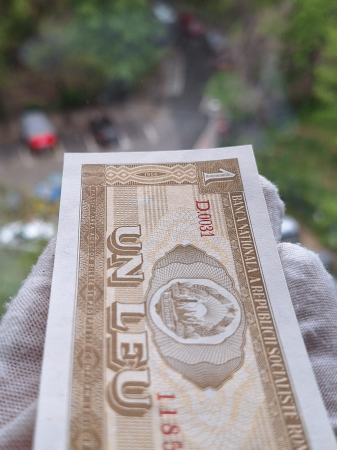 Romania 1 leu 1966, seria D.0031/118500, UNC- [6]