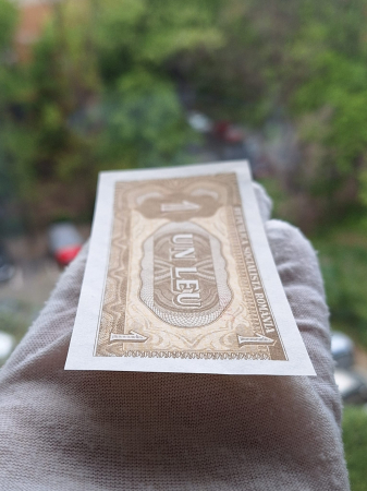 Romania 1 leu 1966, seria D.0031/118500, UNC- [5]