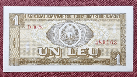 Bancnote Romania - Romania 1 leu 1966, seria D.0028/489163, necirculata