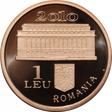 Romania, 1 Leu 2008 - 2000 ani de la exilarea poetului Publius Ovidius Naso, tombac [1]