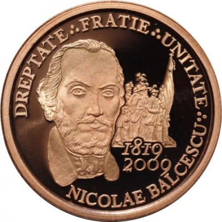 Idei cadouri - Romania, 1 Leu 2009 - 190 de ani de la naşterea lui Nicolae Bălcescu, tombac