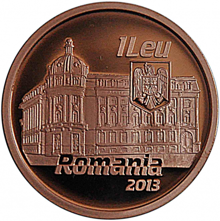 Romania, 1 Leu 2013 - 100 ani de la infiintarea A.S.E. tombac [1]