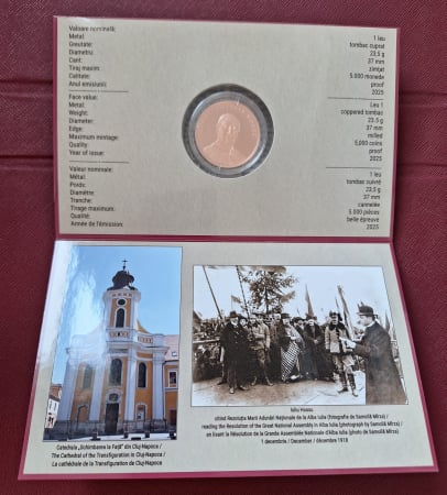 Monede Romania - Romania, 1 Leu 2025 - Anul Cardinalului Iuliu Hossu, tombac