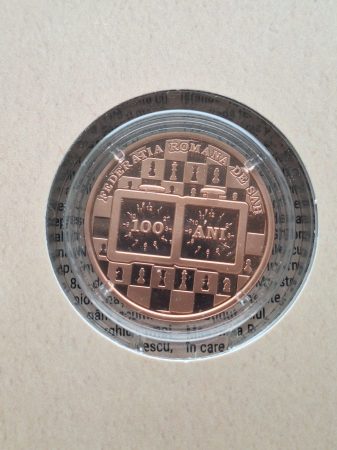 Romania, 1 Leu 2025 - Centenarul Federatiei Romane de Sah, tombac [1]