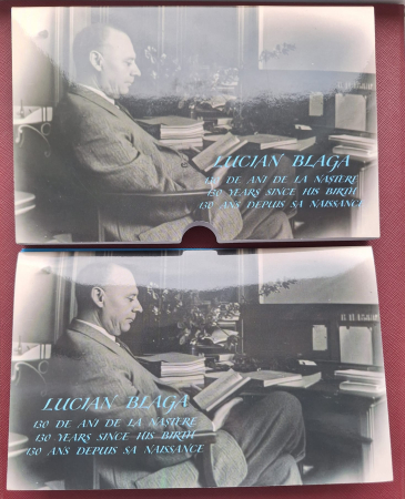 Romania, 1 Leu 2025 - Lucian Blaga, 130 ani de la nastere, tombac, prima moneda colorata [4]