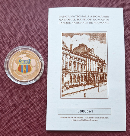 Monede - Romania, 1 Leu 2026 - 40 ani de la castigarea CCE, Steaua, tombac
