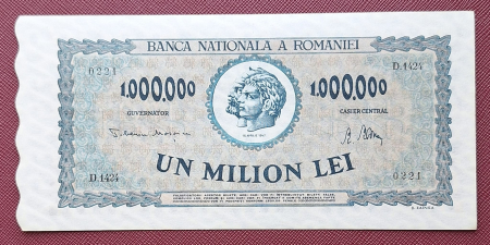 Bancnote Romania - Romania 1 milion lei 1947, seria D.1424/0221, UNC