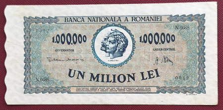 Bancnote Romania - Romania 1 milion lei 1947, seria N.0688/0042, stare buna
