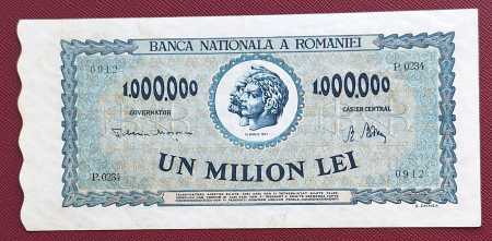 Bancnote Romania - Romania 1 milion lei 1947, seria P.0234/0912, stare buna