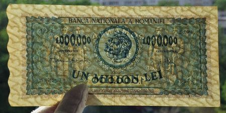 Romania 1 milion lei 1947, seria S.0481/0954, stare buna [2]