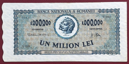 Bancnote Romania - Romania 1 milion lei 1947, seria V.0489/0581, stare buna