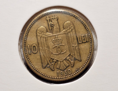 Monede - Romania, 10 lei 1930 monetaria King's Norton (KN), Regele Carol II