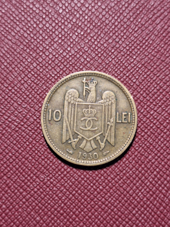 Romania, 10 lei 1930 monetaria Paris, Regele Carol II [1]