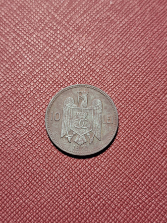 Romania, 10 lei 1930 monetaria Royal Mint, Londra, Regele Carol II [1]