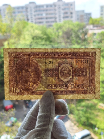 Romania, 10 lei 1952, seria a 38 / 572021, circulata, stare buna [6]