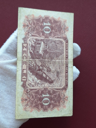 Romania, 10 lei 1952, seria m 13 / 690645, circulata, stare buna [5]
