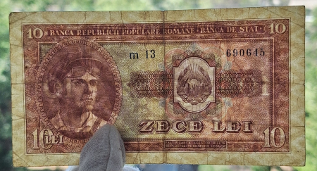 Romania, 10 lei 1952, seria m 13 / 690645, circulata, stare buna [2]