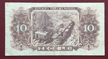 Romania, 10 lei 1952, seria f 12 / 042003, circulata, stare buna [1]
