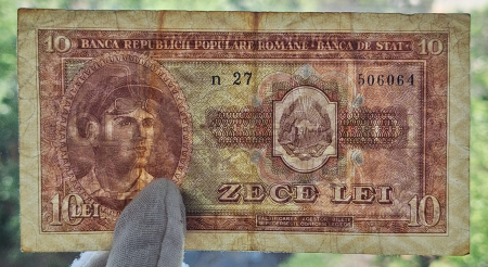 Romania, 10 lei 1952, seria n 27 / 506064, circulata, stare buna [2]