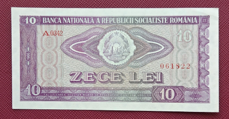 Bancnote - Romania 10 LEI 1966, seria A.0342/061822, aproape necirculata