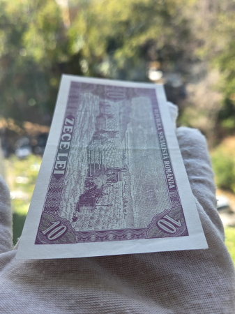 Romania 10 LEI 1966, seria B.0078/786590, aproape necirculata [4]