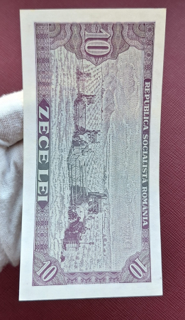 Romania 10 LEI 1966, seria D.0332/219967, aproape necirculata [6]