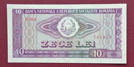 Bancnote - Romania 10 LEI 1966, seria B.01582/745467, aproape necirculata