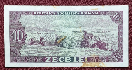 Romania 10 LEI 1966, seria H.0074/093051, circulata [1]