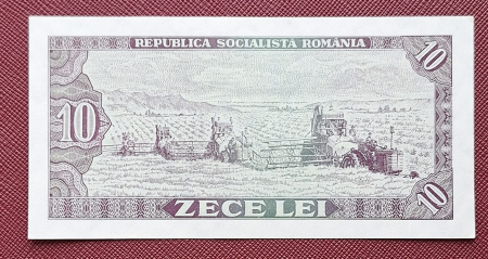 Romania 10 LEI 1966, seria D.0315/451317, aproape necirculata [1]