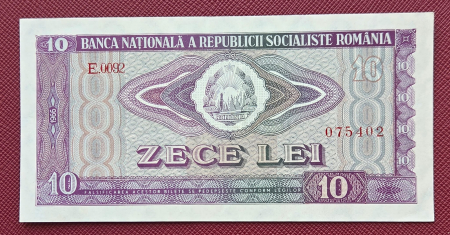 Bancnote - Romania 10 LEI 1966, seria E.0092/075402, aproape necirculata