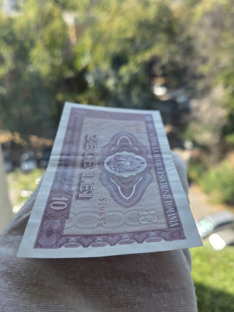 Romania 10 LEI 1966, seria H.0325/810685, aproape necirculata [3]