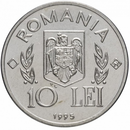 Monede Romania - Romania, 10 Lei 1995, F.A.O. 50 ani de la infiintare, necirculata