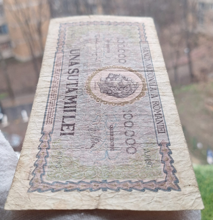 Romania 100,000 lei 1947, Traian si Decebal, circulata [3]