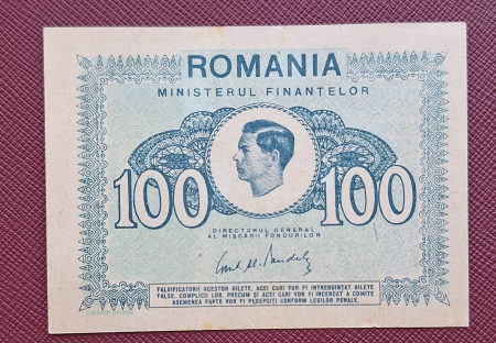 Bancnote Romania - Romania 100 Lei 1945, Regele Mihai, aproape necirculata