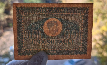 Romania 100 Lei 1945, Regele Mihai, aproape necirculata [3]