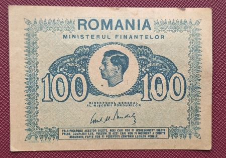 Bancnote Romania - Romania 100 Lei 1945, Regele Mihai, circulata