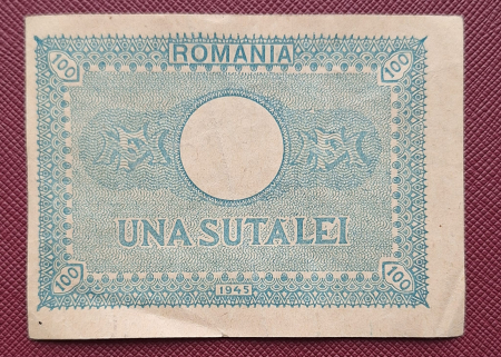 Romania 100 Lei 1945, Regele Mihai, circulata [1]