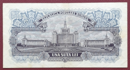 Romania 100 lei 1952, seria a 18/ 817322, stare foarte buna [1]