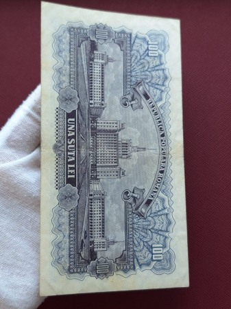 Romania 100 lei 1952, seria a 18/ 817322, stare foarte buna [5]