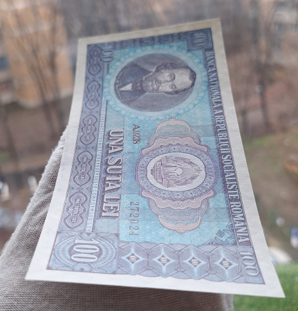 Romania 100 lei 1966, seria A.0238/272024, necirculata [3]